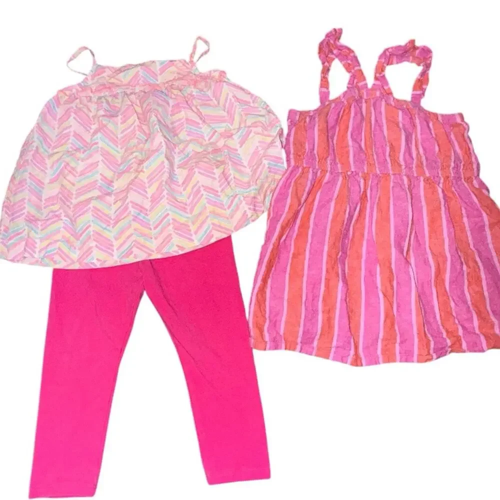 Toddler Girls 2T Summer Lot Carter’s OshKosh Spotted Zebra Dress Tunic Leggings